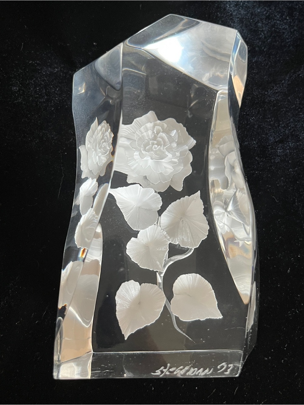 Artist Mike Stegeman Lucite Acrylic 3D Flower Sculpture Signed 6 ½” Tall  '93